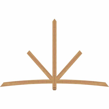 Ekena Millwork Alberta Smooth Timber Gable Bracket, Western Red Cedar, 96"W x 60"H x 1 1/2"D x 3 1/2"F, 15/12 Pitch GBW096X60X0204ALB00SWR